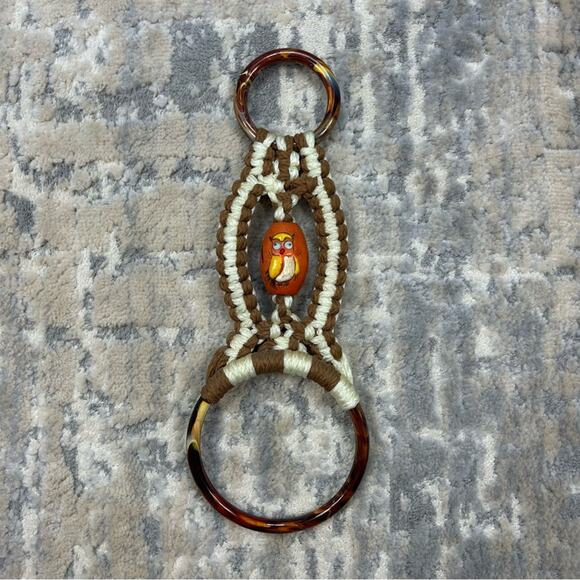 Vintage Other - Vintage Owl Macrame Double Ring Towel Holder 1970’s